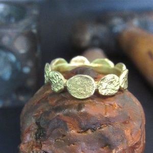 Wedding ring - 14k solid yellow gold unisex Wedding band - UNIQUE handmade